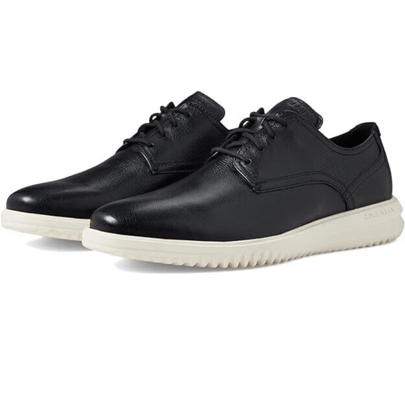 Men’s Cole Haan Grand+ Plain Toe Black Leather Oxford Shoe Size 13 Cushion Sole - Picture 1 of 16